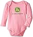 John Deere Baby Girls' Newborn Long Sleeve Trademark Bodyshirt Pink