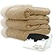 BIDDEFORD BLANKETS Micro Mink Sherpa Electric Heated Blanket with Digital Controller, Full, Linen