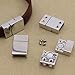 Linsoir Beads Brass Flat Magnetic Clasp 3X10MM Hole Magnetic End Cap for Flat Leather Cords Silver Plated 10 Pcs/lot