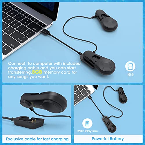 Bone Conduction Waterproof Swimming Bluetooth Headphones, IPX8 - Technical View