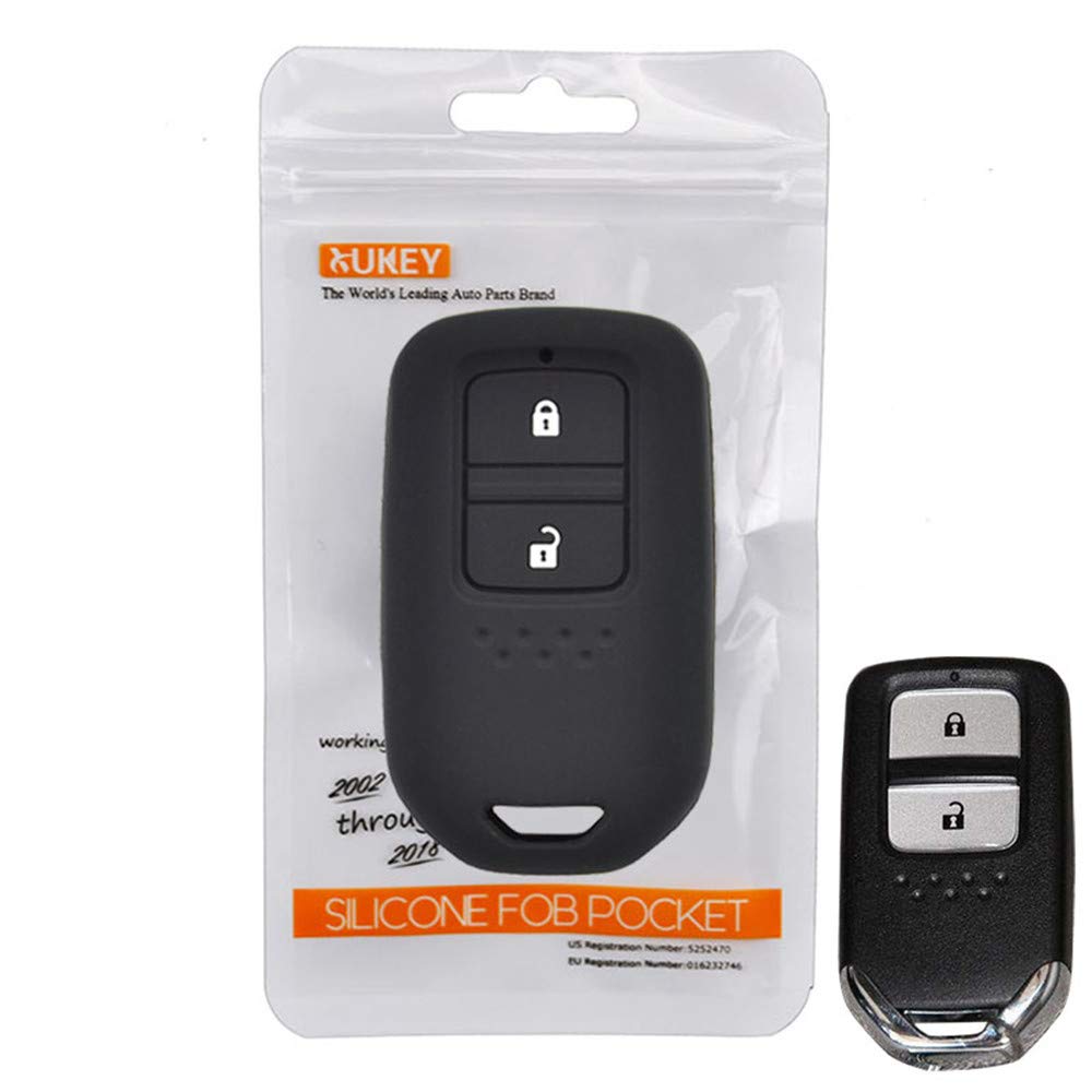 XUKEY 2 Buttons Silicone Car Key Cover key fob cover for Honda Hr-v Vezel Fit Jazz City Civic Accord Remote Fob Case Shell Sleeve Jacket Protector 2015 2016 2017 2018 2019
