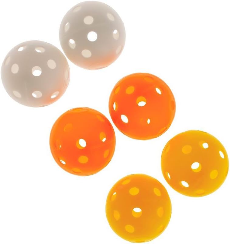vilineke Plastic Airflow Hollow Golf Practice Training Sports Balls Golf Accessories 6pcs