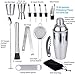 Cocktail Shaker Set Bartender Kit - All Your Essential 15 Pcs Bar Accessories like Martini Shaker, Jigger, Drink Mixer, Muddler, Cocktail Strainer | Come with Bonus Velvet Bag & eBook