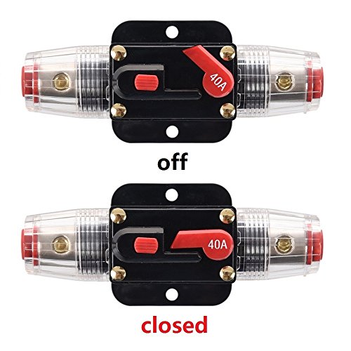 ANJOSHI Fuse Holders 40amp 20A 30A 50A 60A 80A 100A 150A Inline Circuit Breaker for Car Audio and Amps Overload Protection Reset Fuse Inverter 12V-24V DC Replace Fuses - Thumbnail 4