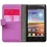 Bfun Packing Purple Card Slot Wallet Leather Case Cover For LG OPTIMUS L7 P705/P705G/700