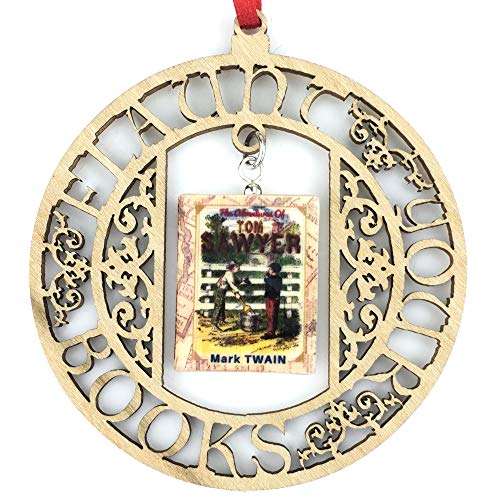 The Adventures of Tom Sawyer Mark Twain Ornament Clay Mini Book Framed Home Decoration Trim Favor