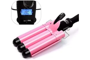 Automatic Perm Splint Ceramic Hair Curler 3 Barrels Big Wave Hair Curling Iron Hair Waver Curlers Styling Tools (28mm)