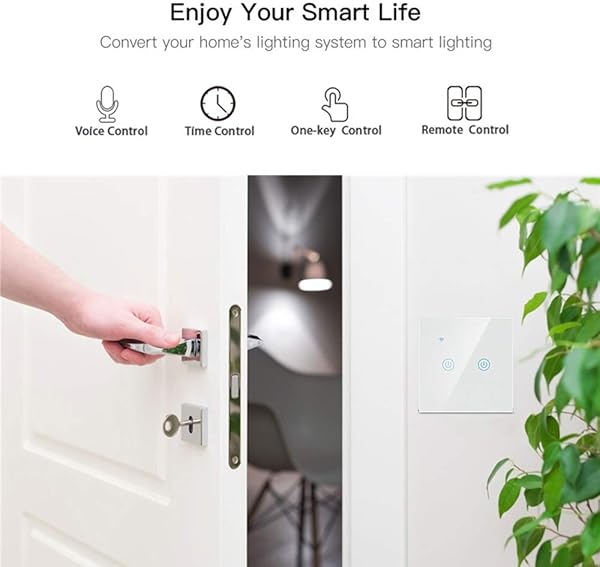 KKmoon Zigbee Smart Light Switch Smart LifeTuya App Mando a distancia UE Wall Touch Switch Compatible con Alexa Google Home para el control de voz