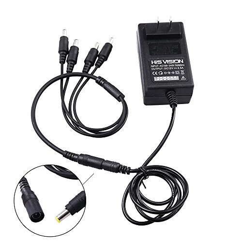 image for HISVISION Security Camera Power Supply Adapter 12V 2.5A 100V-240V AC t