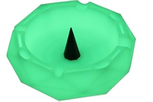 ooDuo Geometric Silicone Ashtray - Glow in the Dark - Unbreakable Multipurpose Storage Ash Tray - w/Glass Friendly Tapping Center