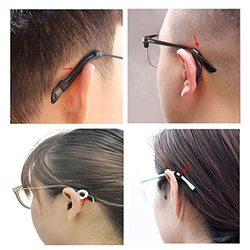 24 Pairs Eyeglass Retainer, Multicolor Eyeglass Grips, Silicone Anti-Slip Eyeglass Holder, Eyeglass Ear Hook Eyeglass Temple Tips, Silicone Nose Pads, Round Eyeglass Retainers for Sports Running