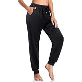 ASIMOON Women's Yoga Pants Soft Comfy Stretch Loose Straight Casual Athletic Pants Running Workout Lounge Pants with Pockets