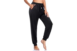 ASIMOON Women's Yoga Pants Soft Comfy Stretch Loose Straight Casual Athletic Pants Running Workout Lounge Pants with Pockets