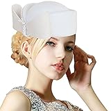 Ladies Teardrop Fancy Wool Fascinator Cocktail Pillbox Hat Formal Racing A253 (Ivory)