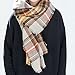 Women's Winter Soft Plaid Tartan Checked Scarf Large Blanket Wrap Shawl Orange 140 by 140cm