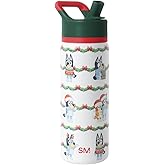 Simple Modern Kids Summit | Christmas Water Bottle with Straw Lid | Bluey 18oz Stainless Steel Cup Insulated Tumbler for Toddlers, School | Holiday Gifts for Girls Boys | Bluey Holly Jolly