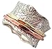 Energy Stone Balance and Beauty Meditation Spinning Ring with 1 Brass & 1 Copper Spinners on Leaf Pattern Silver Base Ring (Style# USA88)
