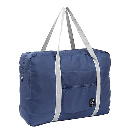 Zibuyu Waterproof Polyester Fibre Large Capacity Navy Blue Folding Luggage Handbag