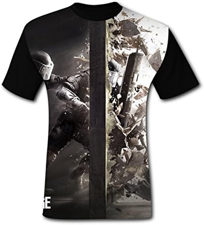 ChenS Men's Rainbow Siege Polyester 3D Print Shirt L