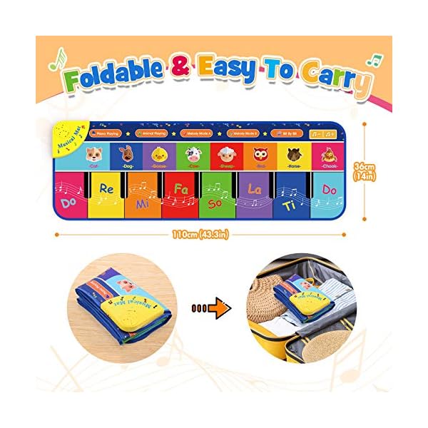 Dreamingbox-Piano-Dance-Mat-Kids-Piano-Mat-Floor-Keyboard-Musical-Carpet-Mat-Ideal-Educational-Music-Toys-Gifts Dreamingbox Piano Dance Mat, Kids Piano Mat Floor Keyboard Musical Carpet Mat - Ideal Educational Music Toys & Gifts