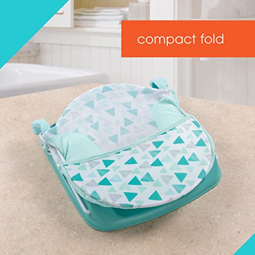 Summer Baby Bather Folding Bath Sling With Warming Wings (Green Triangle) Bath Support for Use