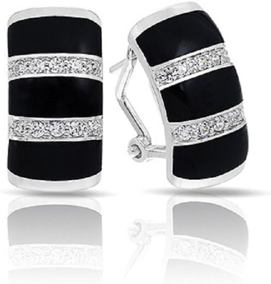 Belle Etoile Regal Stripe Black Onyx Earrings