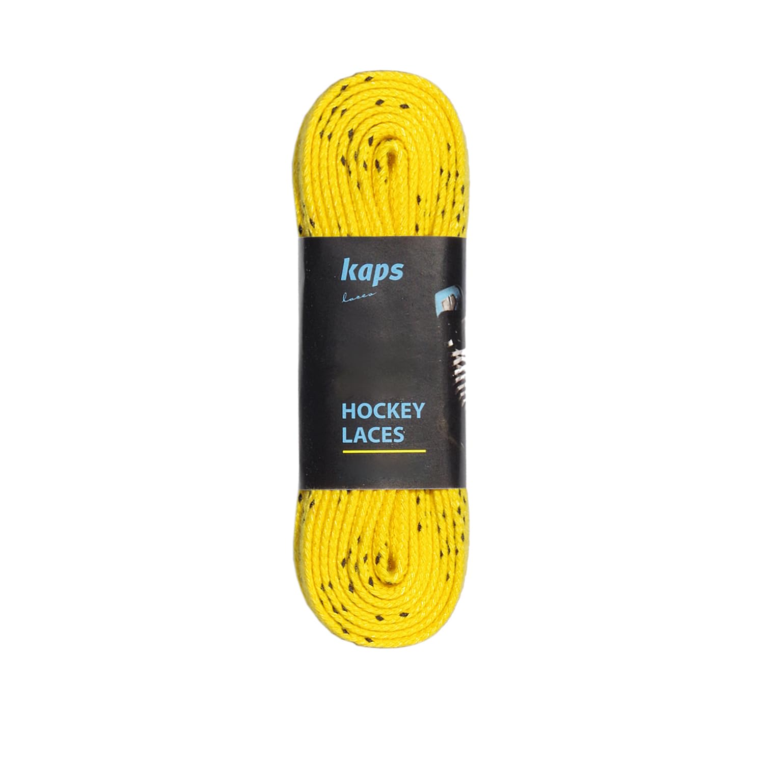 Kaps Polyester Waterproof Skate Laces – Exceptional Tensile Strength 190 daN – Water Resistant – For Ice Hockey Skates - Yellow & Black - 213cm
