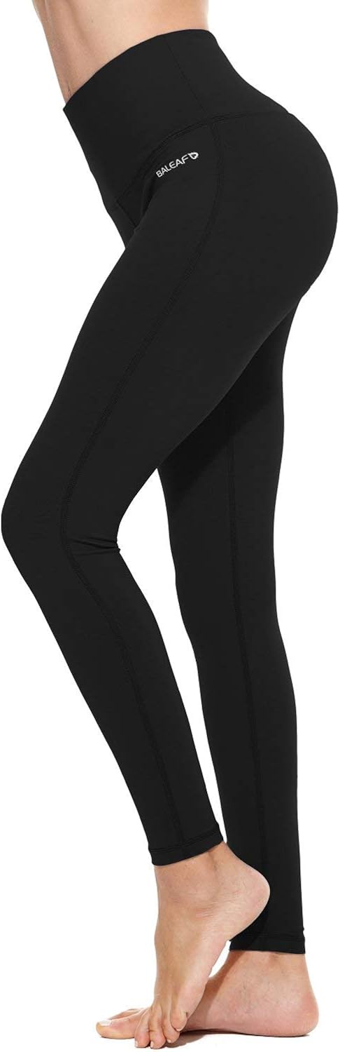 BALEAF Women's 20" / 28" High Waisted Yoga Leggings Workout Capri Tummy Control Pants with Pocket(Plus Size/Regular): Clothing