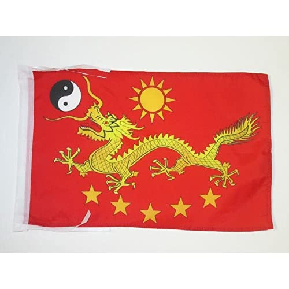 AZ FLAG - Imperial China New Flag - 18'' x 12'' - 100% Polyester imperial Chinese Small Banner with Two Cords - Fade Resistant - Vivid Colors - 18x12 in - 45x30 Cm โ image 1