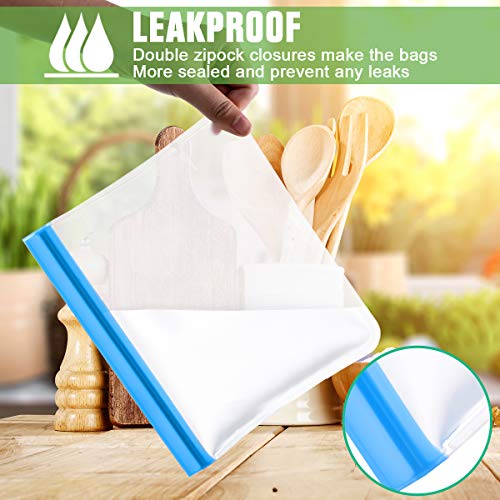 Reusable Storage Bags Silicone Freezer Bags 10 Pack Reusable Sandwich