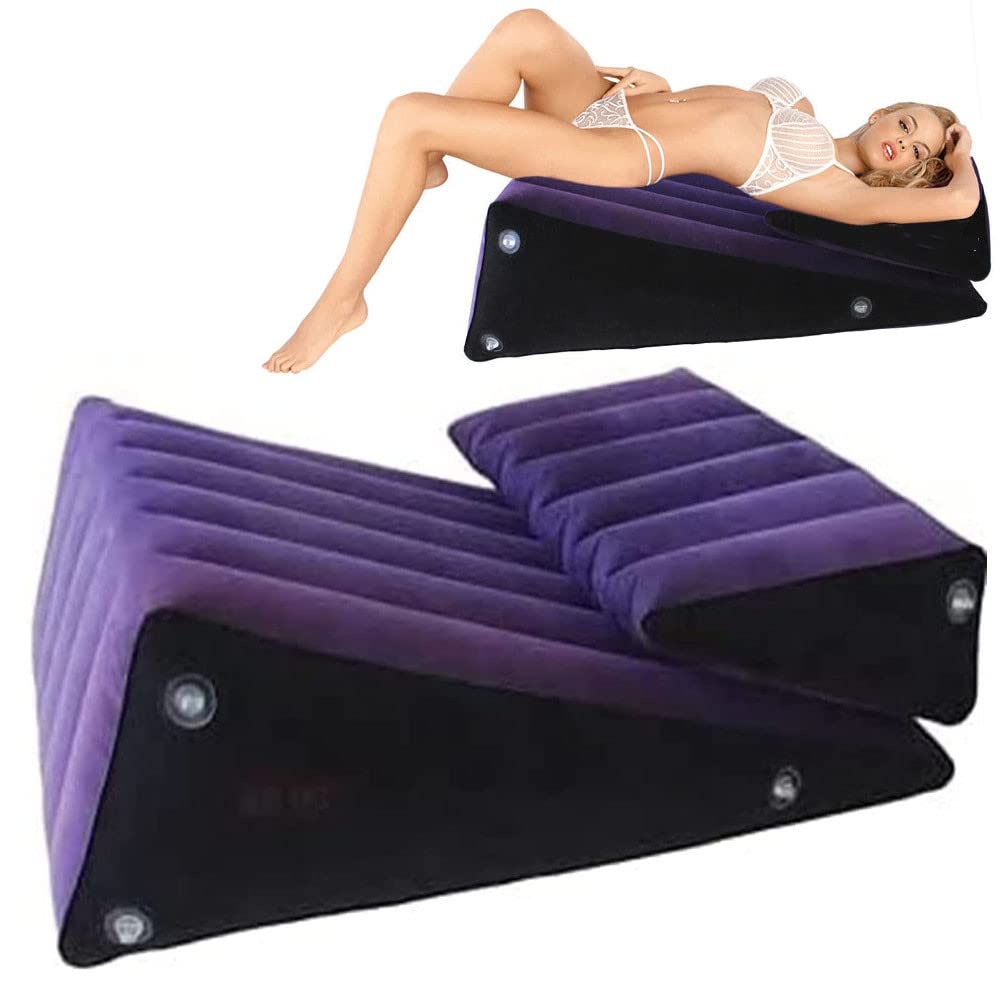 Photo 1 of Sex Cushion Set 2Pcs Sex Aid Ramp Inflatable Magic Sofa Combination Triangle Pillow Supportive Wedge Posture Versatile Cushion Toys Body Support Pad for Couples