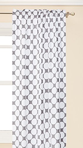 Bacati - Dots/pin Stripes Grey Large Dots Curtain Panel