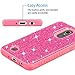 LG Aristo 3/LG Tribute Empire/LG Tribute Dynasty/LG Aristo 2/Rebel 3 LTE/Zone 4/Risio 3/Fortune 2/Rebel 2/K8+ Plus Phone Case for Girls Women, Glitter Bling Sparkly Dual Layer Cover - Pink