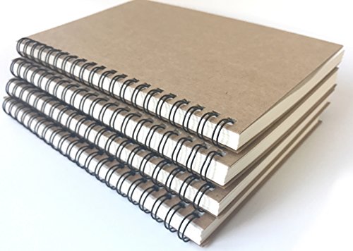 image for VEEPPO classic vintage mead spiral kraft brown cover and white blank p