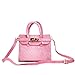 CMK Trendy Kids Colorful Python Grain Kids Crossbody Handbags for Girls with Little Rhinestone Sheep (80013_Pink)