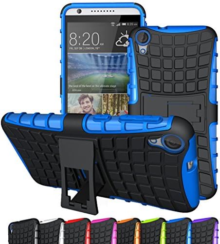 HTC Desire 820 Case, Viodolge [Shockproof] Hybrid Tough Rugged Dual Layer Protective Case Cover with Kickstand for HTC Desire 820 (blue)