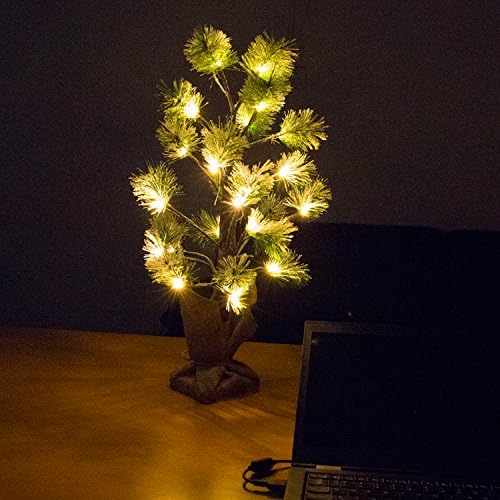 LED Tree Ligh Nikolable Light Direction Battery Operated Home Direction Light for Christmas Parties Wedding Ceremony 0.6m 24 Lights Pine Tree Light for Indoor Outdoor Decoration.