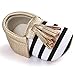 Voberry® Infant Toddlers Baby Boys Girls Soft Soled Tassel Crib Shoes PU Moccasins (6~12 Month, Gold stripe)