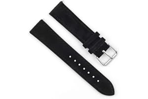 Onthelevel Suede Watch Strap-18mm 19mm 20mm 22mm 24mm Suede Leather with Black Leather Back Watch Band for Men or Women
