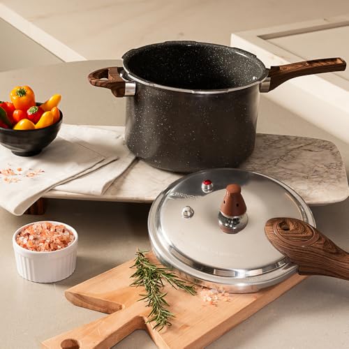 Brinox - Panela de Pressão Ceramic Life com Fundo de Indução 4,2L - Granito