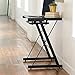 Walker Edison Modern Small Metal and Glass Computer Gaming with Under Desk Keyboard Tray Black Home Office Desk, 31 inch