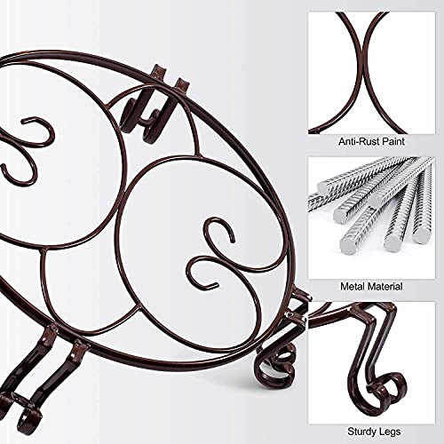 Panta 2 Pack Redbrown Metal Plant Stands Heavy Duty Round Planter