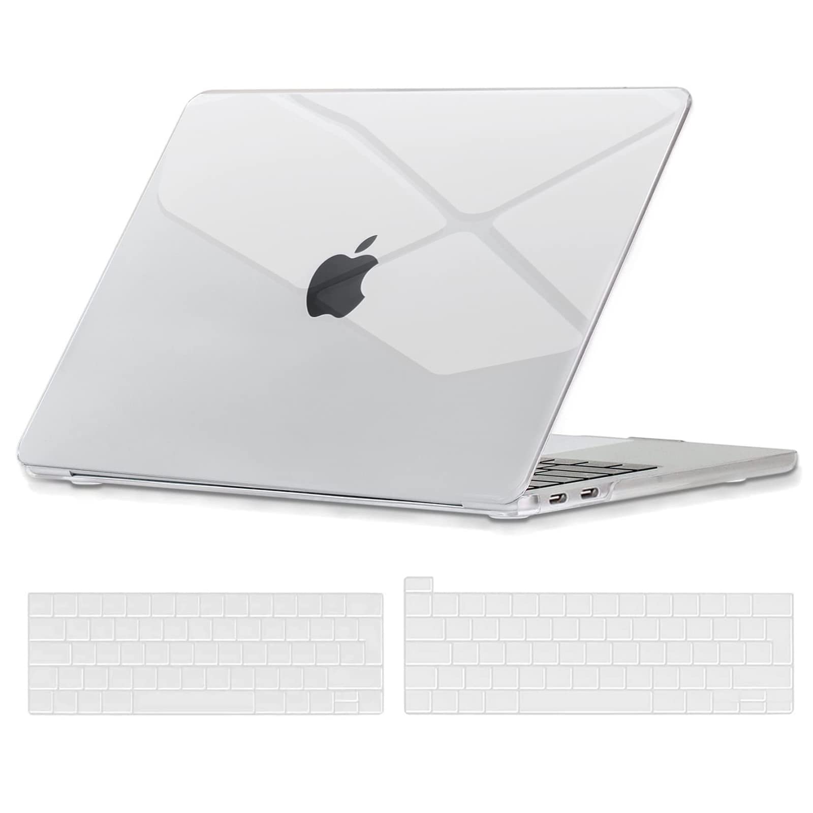 BlueSwan Case Compatible with MacBook Pro 13 Inch A2338(M1/M2) A2251 A2289 A2159 A1989 A1706, Released 2022-2017, Transparent Hard Protective Case & Keyboard Protector, Crystal Clear