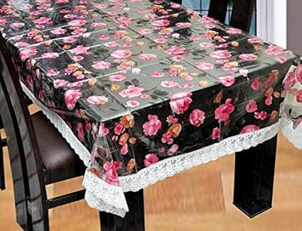 Yellow Weaves Plastic Waterproof Dining Table Cover 6 Seater, Multicolour 60x90-inches