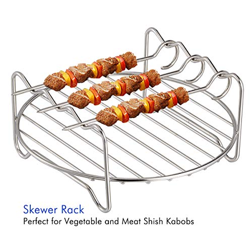 Air Fryer Accessories, 6" Pizza Pan, Multi-Purpose Rack with Skewers, Set of 2 - Thumbnail 2