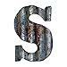 Custom Cut Decor 8'' Thin Rusty Galvanized Corrugated Metal Letter -S