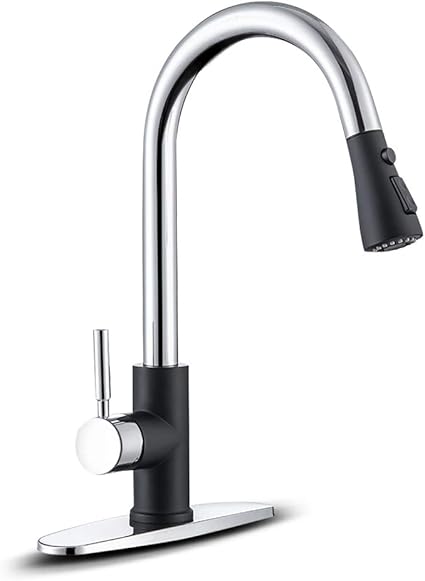 Faucets Pull Down Kitchen Sink Faucet W Sprayer Head And Soap Dispenser Black Stainless Kitchen Faucets