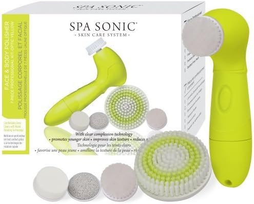 Spa Sonic Skin Care System Face and Body Polisher Professional Kit, Optic Yellow by Spa Sonic