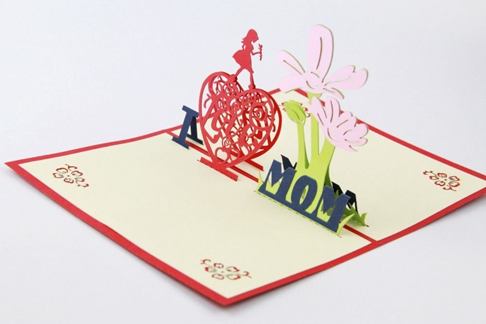Mothers Day Pop up Card ,Handmade Mother's Birthday/mother's day Greeting Card Best Wishes Anniversary Gift Postcard with Envelope