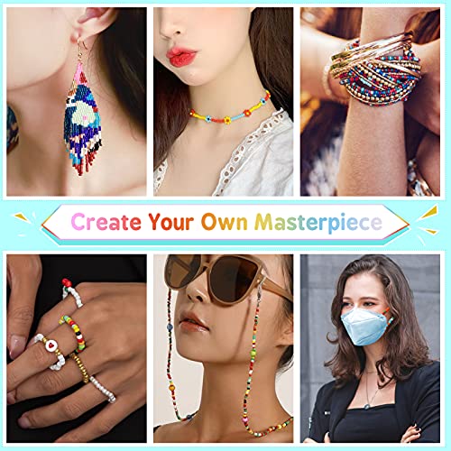 Onlyesh 132000 Stück Perlen Set, 3mm 24 Farben Glasperlen mit Buchstabenperlen, für DIY Armbänder, Halsketten Schlüsselanhänger